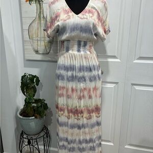 Gypsies & Moondust Cream and Pink Maxi Dress